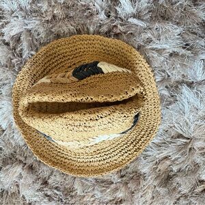 Steve Madden Tan and Black Woven Hat
